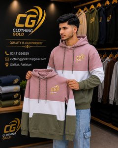 Sudadera con Capucha para Hombre, Diseño Color Block, Felpa de Algodón Premium, Informal, Manga Larga, Bolsillo Canguro, Logotipo Personalizado - Product Image 1
