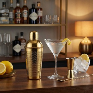 Coctelera de Acero Inoxidable de Lujo, Juego de Tres Piezas, Elegante Herramienta para Mezclar Cócteles - Product Image 1