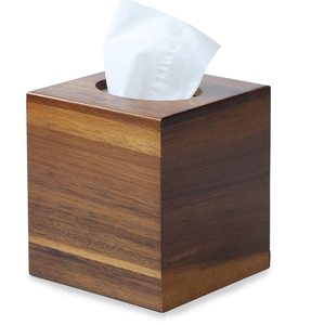 Boîte à mouchoirs en bois d'acacia de forme rectangulaire, meilleur prix, porte-serviettes en bois, couleur bois naturel, boîtes à mouchoirs en bois - Product Image 5