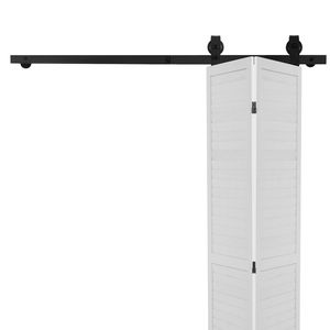 Kit Binario per Porta Scorrevole a Soffietto Bi-Folding 52'' Montaggio Superiore Resistente Facile da Installare Scorrimento Fluido e Silenzioso - Product Image 1