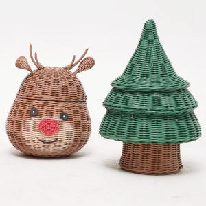 Décorations extérieures de noël modernes, intérieur maison vacances cerf naturel décor rotin fait à la main beau renne - Product Image 2