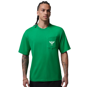 Mens Green 100% Cotton <b>Pocket</b> <b>T</b>-<b>Shirt</b> Crew Neck Short Sleeve Casual Oversized Blank Soft Comfortable Daily Basic Wholesale - Product Image 1