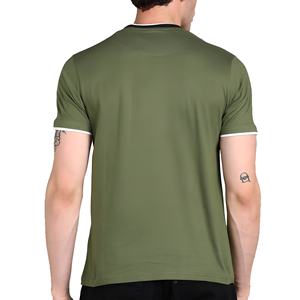 Camiseta de algodón de color liso para hombre, informal, de manga corta, estilo urbano, básica, cómoda, transpirable, a la moda. - Product Image 3