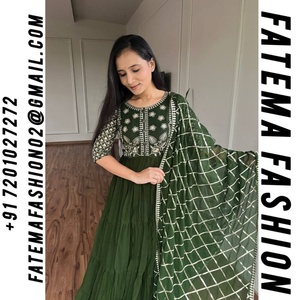 Última Moda India, Vestidos Largos, Salwar Kameez, Kurtis, Estilo Anarkali, Traje Listo para Usar de Georgette Sintética Pesada para Bodas Especiales - Product Image 2