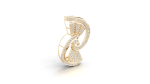 Broche de Oro Amarillo de 9K con Motivo Geométrico de Vórtice en Espiral con Diamante Cultivado en Laboratorio Estilo Art Deco de Aarinya, Unisex, Regalo para Bodas y Fiestas - Product Image 4