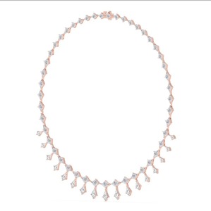 Collar de tenis con diamantes cultivados en laboratorio de 23.26 CTW, corte rombo y cometa, en oro blanco de 9K - Product Image 4