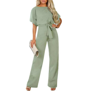 Combinaison formelle en toile unie pour femme, col rond, sans manches, ceinturée, coupe ajustée, longueur genou, 100 % coton, respirante, séchage rapide - Product Image 6
