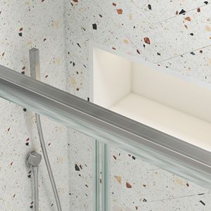 1/4 \ "porta doccia con Bypass in vetro temperato con porta scorrevole in finitura cromata - Product Image 4