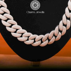 Collier à chaîne à maillons en argent 925 plaqué or 14 carats avec moissanite Charm_Jewells, style hip-hop unisexe, certifié IGI, pour un usage quotidien - Product Image 6