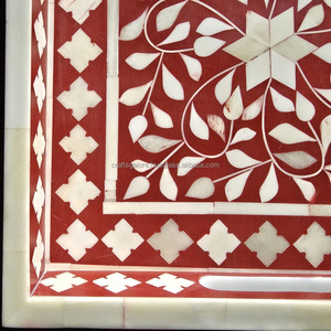Bandeja de Servicio Artesanal de Madera de Alta Calidad con Incrustaciones de Hueso Ecológicas Personalizadas para Decoración del Hogar, Procedente de la India - Product Image 5