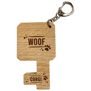 Custom Colorful Dog Wooden Key Chain <b>Ring</b> with Portable Phone Holder Charm - Product Image 2