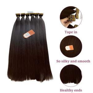 Extensiones de Cabello con cinta recta, cabello 100% humano, Color negro Natural, calidad superior, cutícula, virgen, Remy, vietnamita - Product Image 6