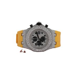 สายสแตนเลสลายเพชรโมอิสกันน้ำสำหรับนาฬิกาดีไซน์หรูหรา - Product Image 1