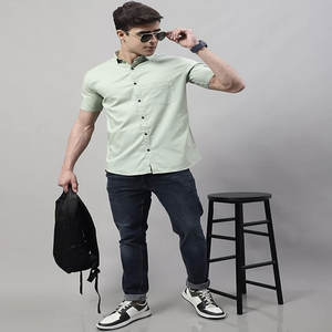 <b>Men's</b> High Quality Customizable LOGO Cotton <b>Linen</b> <b>Shirt</b> Loose Fitting Anti-Wrinkle Breathable Anti-Pilling <b>Short</b> <b>Sleeved</b> Beach - Product Image 5