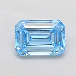 Diamant de laboratoire taille émeraude 1,00 carat, bleu vif fantaisie VS1, certifié IGI, diamant CVD en vrac pour la fabrication de bijoux - Product Image 1