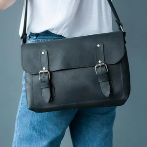 Genuine <b>Leather</b> Laptop Messenger Bag High Quality Vintage Modern Cross-body Sling <b>Briefcase</b> Business Travel Eco-Friendly - Product Image 1