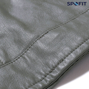 High Quality Custom Leather <b>Jackets</b> High Street Men's <b>Winter</b> Stand Zipper Front Cow Skin Non woven Fabric <b>Waterproof</b> Breathable - Product Image 4