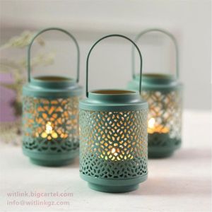 Wholesale Decorative Metal <b>Solar</b> <b>Lanterns</b> <b>Hanging</b> Outdoor Garden Filigree Light Vintage Moroccan Patio Landscape Candle Holders - Product Image 6