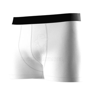 Fabrication OEM ODM, caleçons pour hommes en coton respirant, tissu côtelé lisse, ajustement flexible, ceinture imprimée, emballage personnalisé - Product Image 4