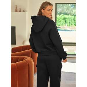 2025 femmes 2025 hiver 2 pièces ensemble à manches longues à capuche et Cargo pantalons de survêtement à jambes larges tenues d'automne avec confort et style - Product Image 6