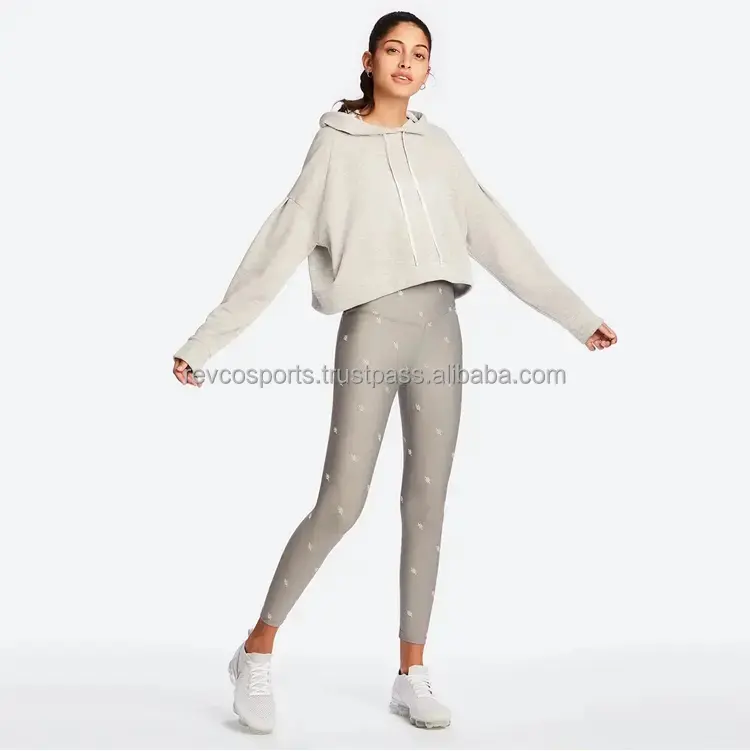 Sudadera con capucha de felpa corta transpirable de alta calidad, sudadera deportiva para mujer, ropa activa, sudaderas con capucha blancas de manga completa