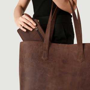 Sac fourre-tout vintage en PU durable pour femmes, motif géométrique, imperméable, chaînes, poche intérieure zippée, grande capacité, sac à bandoulière pour le bureau - Product Image 6