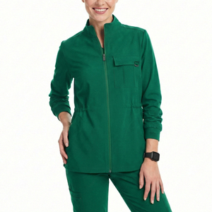 Chaquetas de Enfermería Personalizables al por Mayor, Silueta Delgada, Cierre Frontal, Bolsillo Seguro en el Pecho, para Equipos Médicos y Clínicas Dentales - Product Image 1