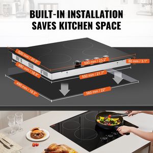 Estufas eléctricas integradas de cerámica radiante de 4 quemadores de 23,2x20,5 pulgadas - Product Image 6