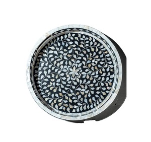 Bandeja de diseño artesanal con incrustaciones de nácar, bandeja de servir de nácar, bandeja de MDF, bandejas decorativas, bandeja de resina al mejor precio de fábrica. - Product Image 2