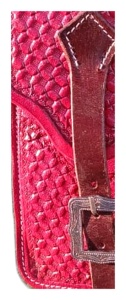 Harnais en cuir rose pour selle western avec protection d'étrier personnalisée en plastique et boucle métallique - Product Image 5