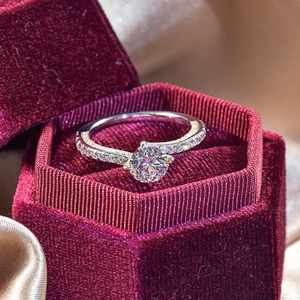 <b>Indian</b> Exporter Certified VVS Moissanite <b>Ring</b> 925 Sterling Silver Luxury Fashion Jewelry for Women Available For Sale - Product Image 4