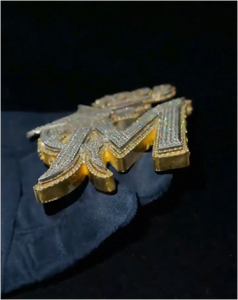 CONCEPTION Iced Out Shark Shape <b>Initial</b> Pendant Gold Plated VVS Hip Hop Bling <b>Necklace</b> For Men Women - Product Image 6