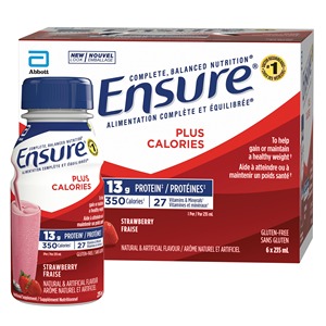 Fournisseur direct en gros de Ensure Plus Nutrition Shake Original à la fraise sans caféine - 8 fl oz/6 paquets Meilleure offre promotionnelle - Product Image 1