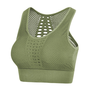 เสื้อชั้นในกีฬาสำหรับผู้หญิงแบบ U-Neck Racerback รองรับทรงสูง พร้อมแผ่นรองถอดได้ ลายสก็อต ผ้าสแปนเด็กซ์/ไนลอน ระบายเหงื่อได้ดี เหมาะสำหรับโยคะ - Product Image 3