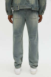 Pantalon vintage personnalisé pour homme, coupe ample, jambes larges, broderies, jeans pour homme - Product Image 3