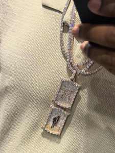 Pendentif Lettre Personnalisé en Argent S925 Plaqué Or Rose, Moissanite VVS Taille Fantaisie, Mosaïque de Diamants, Bijoux Hip-Hop Fabriqués en Inde - Product Image 3