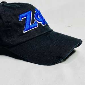 Zeta Phi Beta <b>Black</b> Hat ZPB Embroidered Sorority <b>Baseball</b> <b>Cap</b> Distressed Adjustable Strap Casual Stylish Women <b>Cap</b> - Product Image 4
