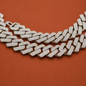 Cadena Cubana Miami Iced Out con Diamantes de Laboratorio Estilo Hip Hop - Product Image 3