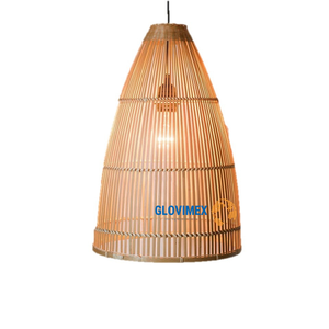 Lampe de plafond en bambou et rotin tendance, éclairage artisanal durable pour maison moderne - Product Image 1