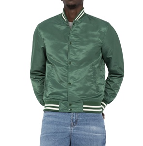 Bomber universitaire pour hommes blouson de baseball bombardier en soie et satin pour lettre avec broderie personnalisée OEM - Product Image 4