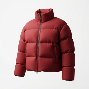 Veste matelassée d'hiver pour homme, coupe ample, imperméable, noire unie, avec capuche et logo sur le devant - Product Image 6