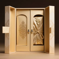 Coffret cadeau de luxe haut de gamme en matériaux recyclés écologiques, boîte rigide en carton avec doublure en éponge rose, couvercle amovible, ruban personnalisé