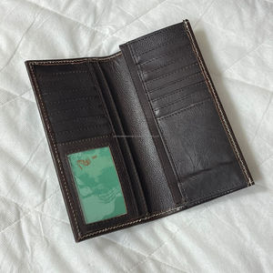 ODM OEM 2025 Hand Tooled Leather Long <b>Wallet</b> High Quality Genuine Leather Beaded Bifold Card <b>Holder</b> RFID Blocking <b>Wallet</b> for Men - Product Image 6