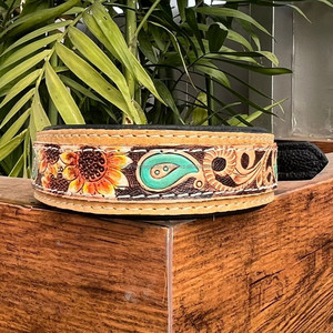 New Made of 100% Genuine Leather Adjustable <b>Dog</b> <b>Collar</b> High Quality Hand Tooled Leather Pet <b>Collar</b> for Small Medium & Large <b>Dogs</b> - Product Image 4