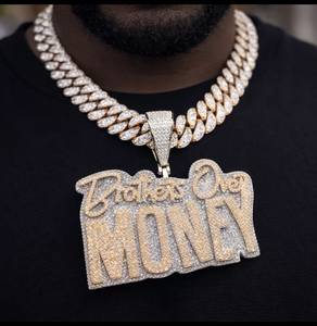 <b>Iced</b> <b>Out</b> Custom Hip Hop Miami Cuban Link <b>Chain</b> Moissanite Diamond 14k Gold Silver Plated Round Brilliant Cut VS1 Heavy - Product Image 3