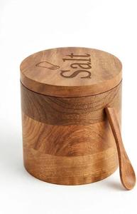 Pot à sel décoratif en bambou écologique, compatible lave-vaisselle, finition premium, pratique pour le rangement sur le comptoir de cuisine, pour sel et épices - Product Image 2