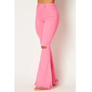 Women's Pants Trousers Casual Custom logo Cotton Boyfriend <b>Denim</b> Wide Leg Pants Jeans for Ladies Pants Women Wholesale - Product Image 5