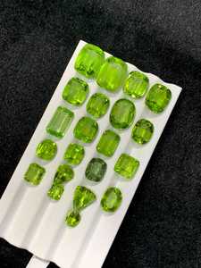Piedras sueltas de peridoto verde natural, talladas en facetas, para la fabricación de joyas, anillos, colgantes, cristal de calidad coleccionista. - Product Image 1
