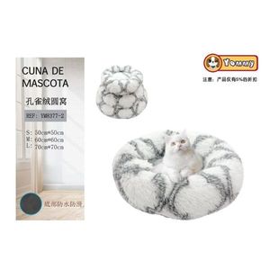 Cama Redonda de Terciopelo para Mascotas, Tamaños S, M, L, Suave y Cálida, Nido para Perros y Gatos, Base Impermeable - Product Image 2