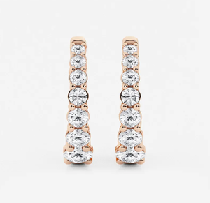 <b>Hoops</b> Earrings Diamond Earrings Gold and <b>Silver</b> Earrings Natural and Lab Grown Diamonds Earrings <b>Hoops</b> Fine Jewelry for Women - Product Image 6